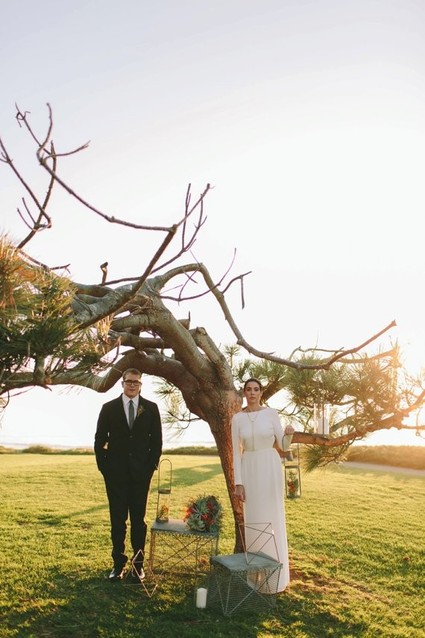 Seaside wedding portraits