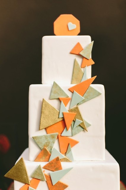 Geometric wedding cake