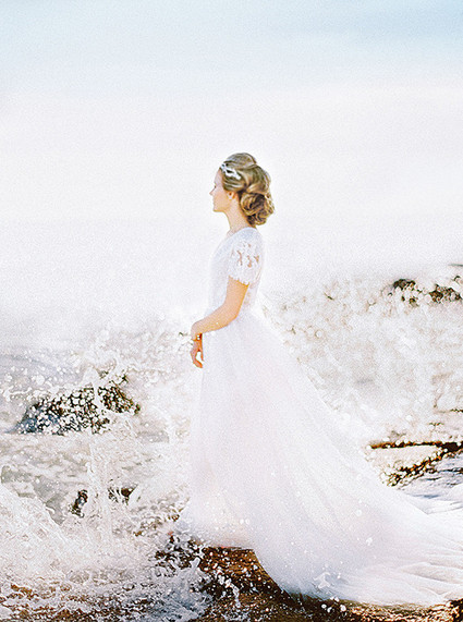Floral and Lane lace wedding gown