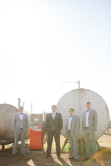 Colorful South African wedding groomsmen