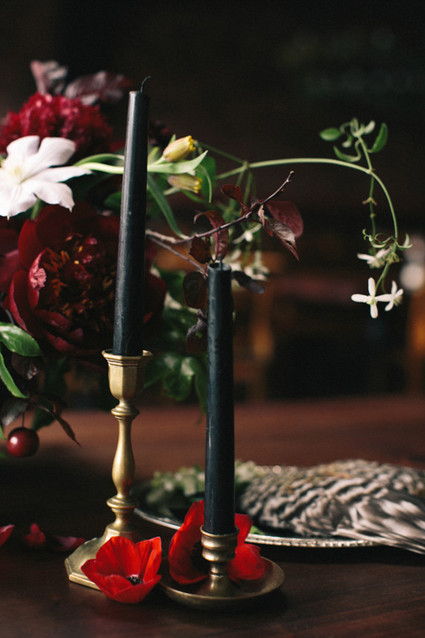 Gold and black candlesticks