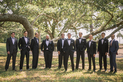 Outdoor Charleston wedding groomsmen