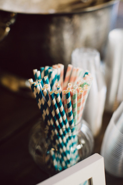 Blue and pink striped straws