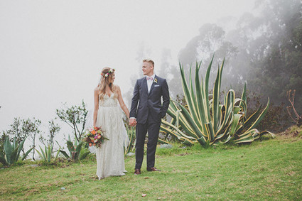 Colorful Bohemian Big Sur Wedding Portraits
