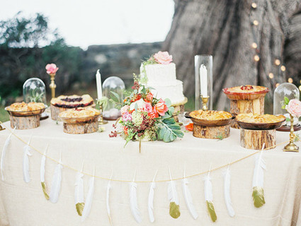 Bohemian wedding dessert table