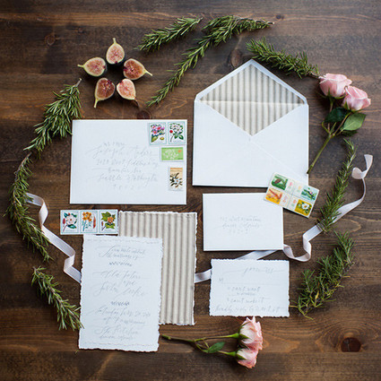 White and cream invitation set