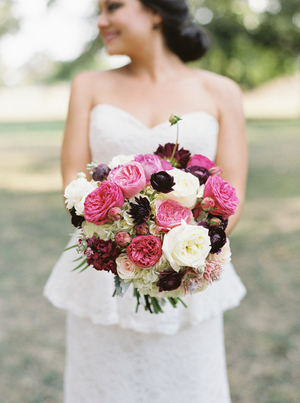 Pink and maroon bouquet