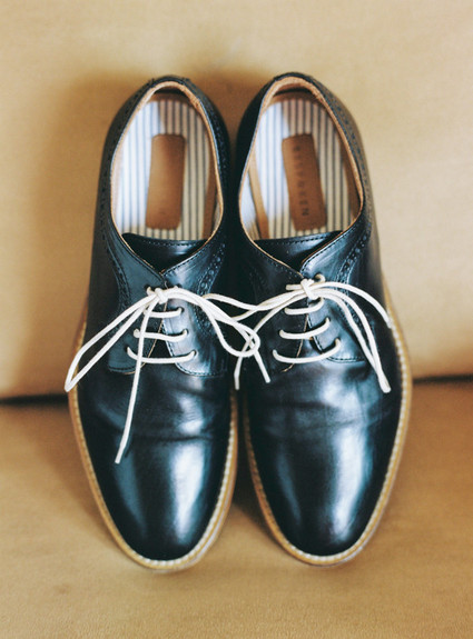 Black and white vintage wedding shoes