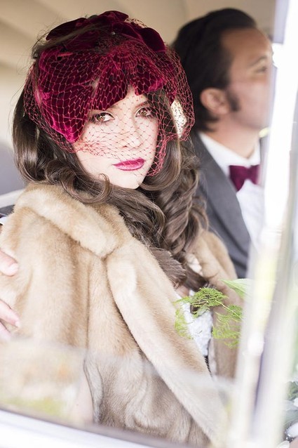 Vintage red veil