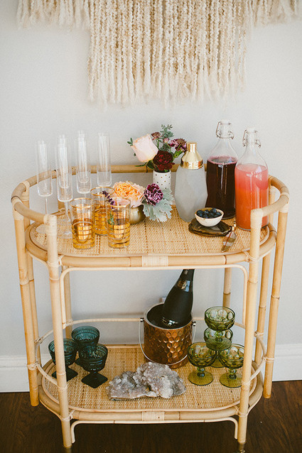 Bohemian bamboo bar cart