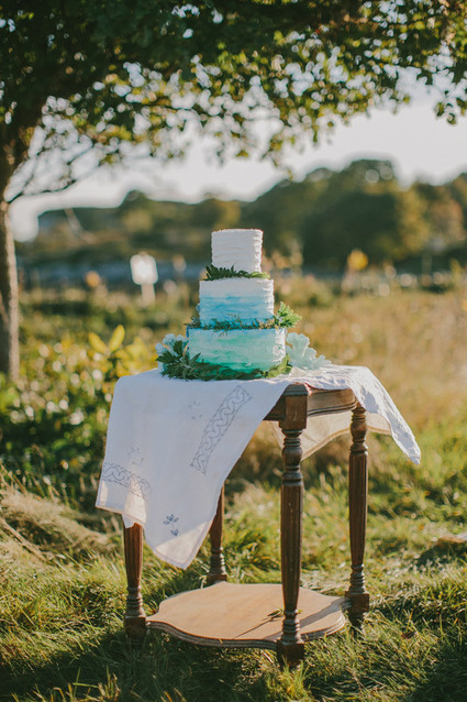 Golden Fall coastal wedding back