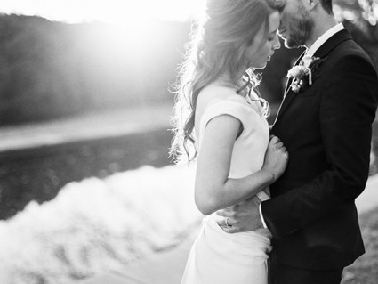 Black and white wedding portrait