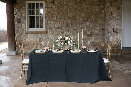Black and Gold Wedding Tablescape