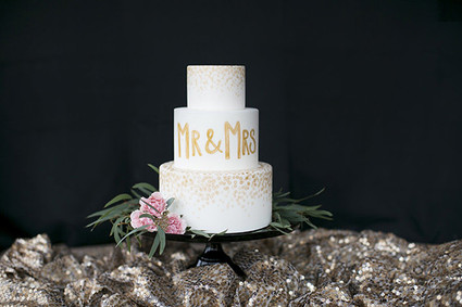 Black and Gold Wedding Cake