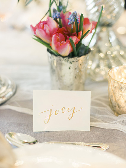 Floral wedding escort cards