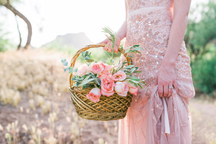 Blush dress and flowers
