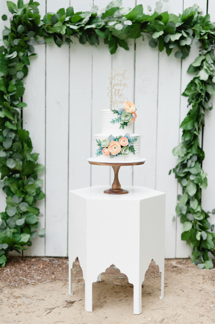 Floral baby girl's cake