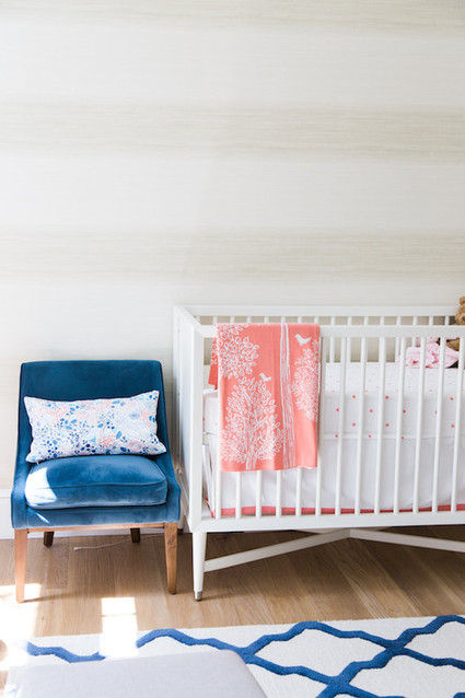 modern pink and blue nursery Inspiration