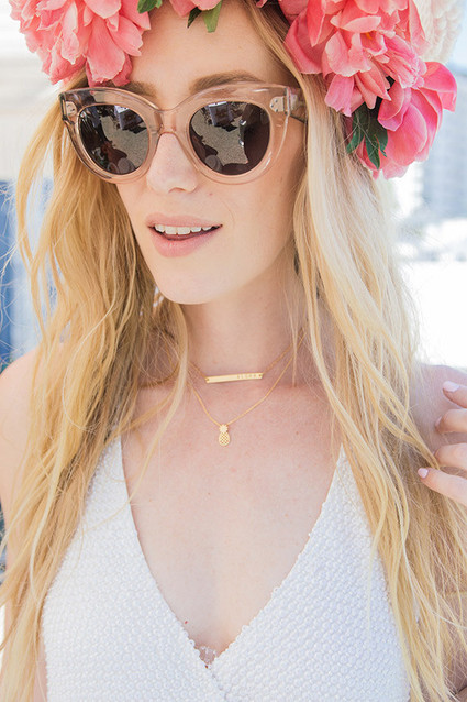 Pink floral crown