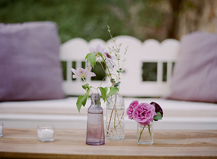 Vintage glass bottle display