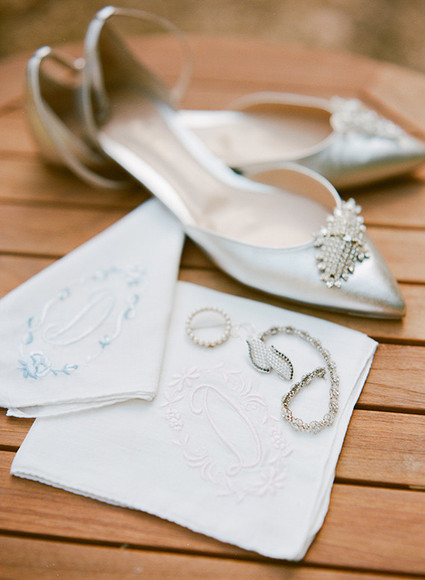 Silver fat wedding shoes