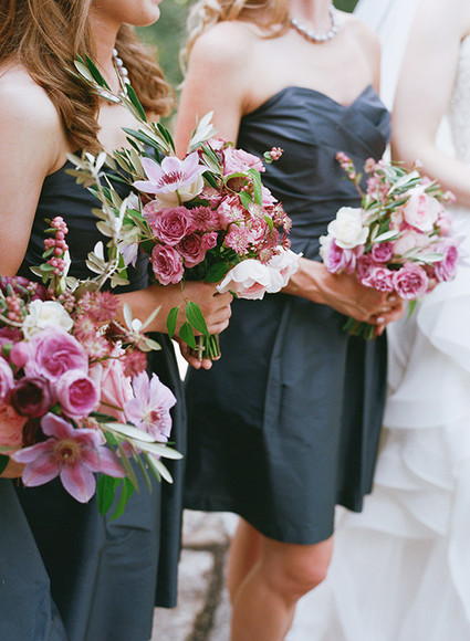 Dark grey bridesmaid dresses