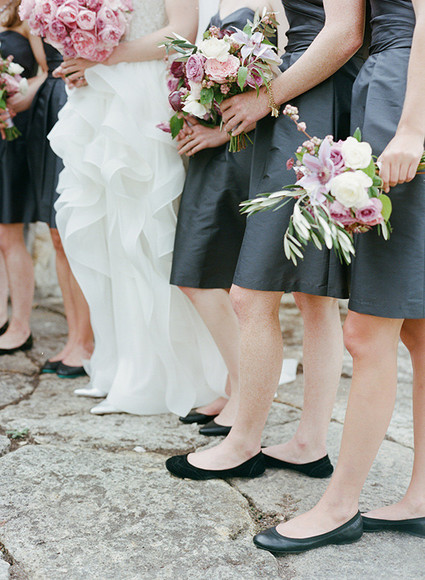 Dark grey bridesmaid dresses
