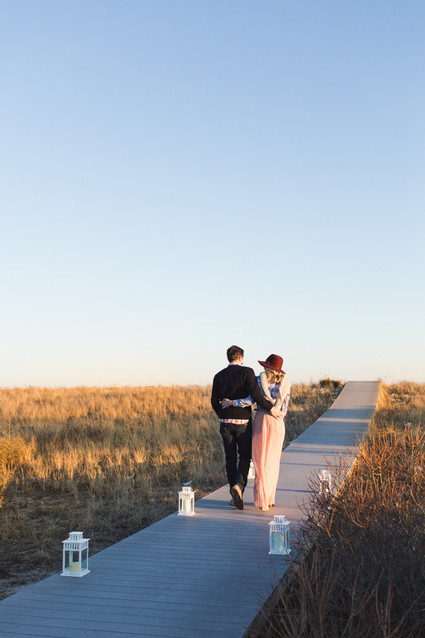 Early spring beach proposal