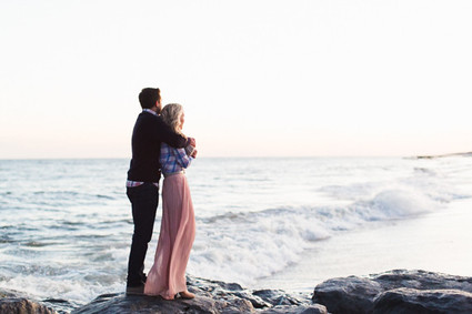 Early spring beach proposal