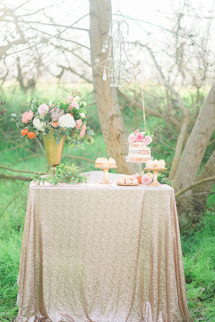 Gold dessert table