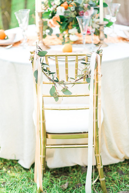 Gold chair decor