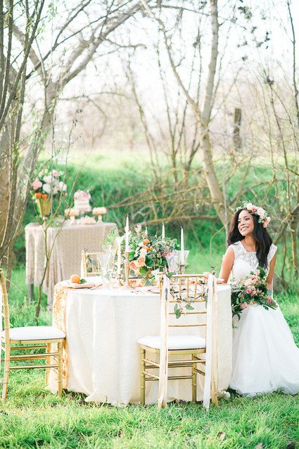 Pastel and gold wedding layout
