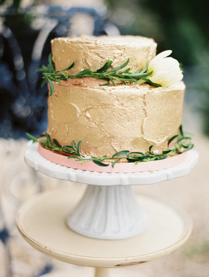 Gold wedding cake