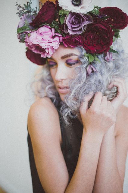 Purple flower crown