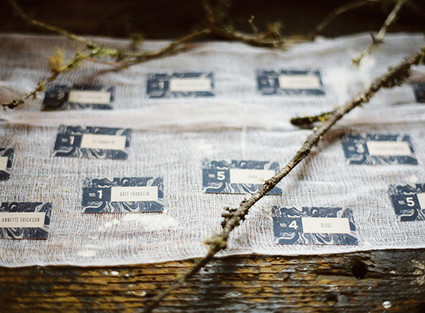 Black and white escort card table