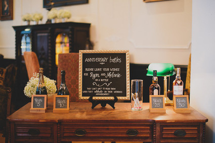Guestbook with champagne bottles