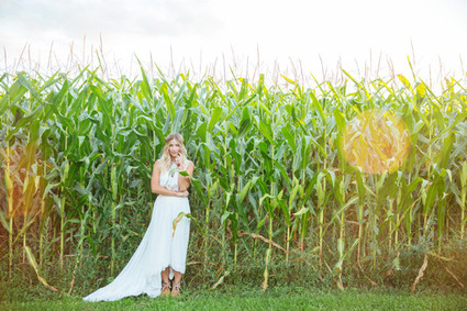 Bride in field