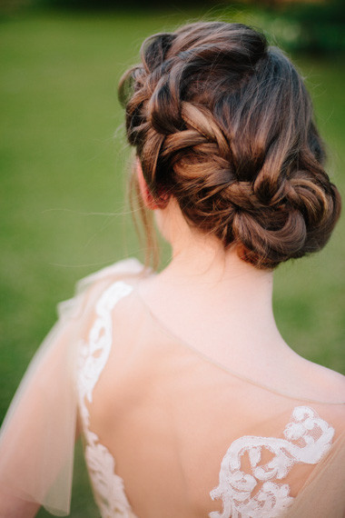 Side braid bridal hairstyle