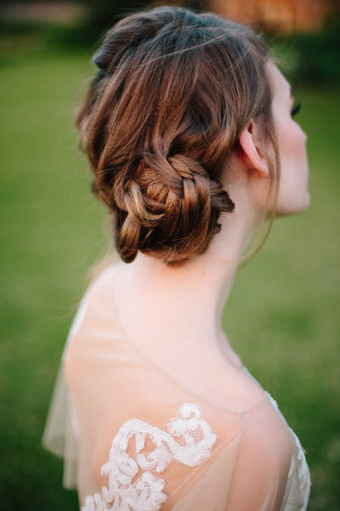 Side braid bridal hairstyle