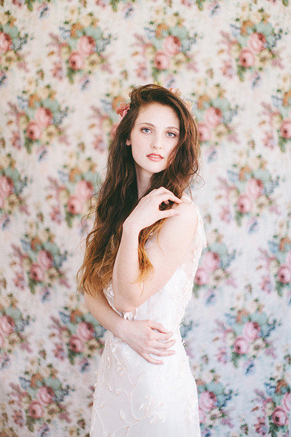 Long hair with florals