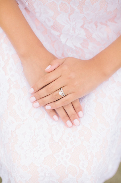 Lace and pink wedding dress