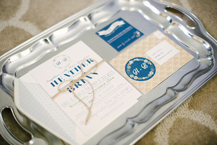 White and blue invitations