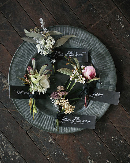 Industrial Wedding Boutonierres Inspiration