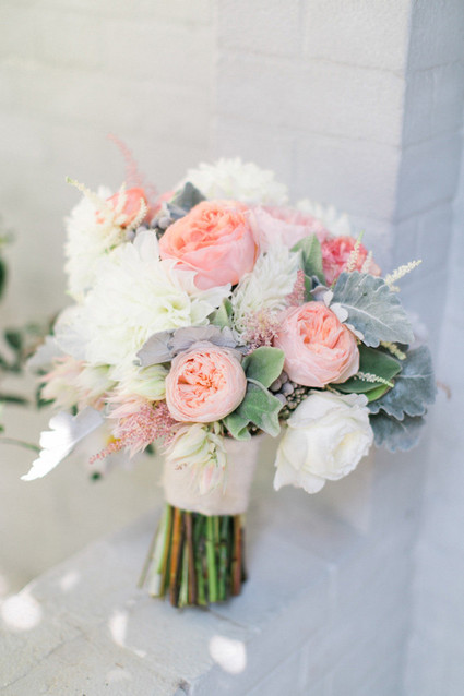 White and pink peony bouquet