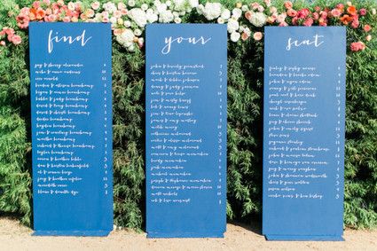 Modern Nautical Wedding Blue Escort Card Signage Inspiration