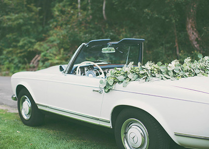 Backyard Utah Wedding Getaway Car