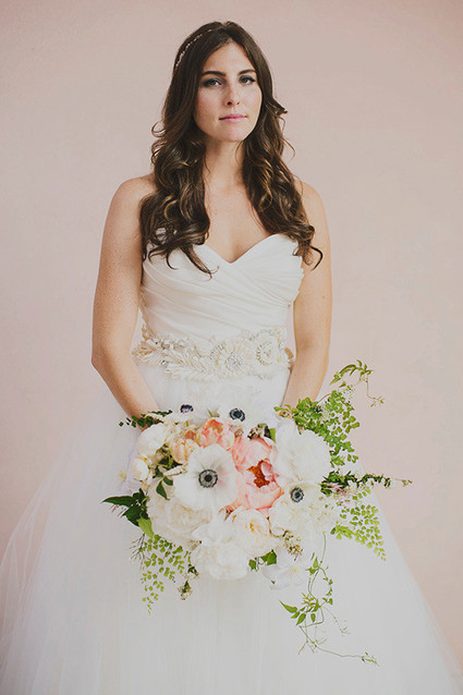 Bride with peony bouquet