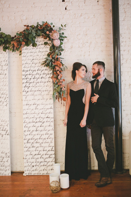 Rustic Black and White Wedding Portrait