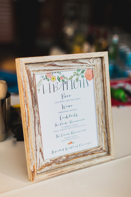 SmoggeeShoppe Wedding Bar Menu Inspiration