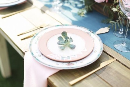 Modern Bohemian Southwestern Wedding Place Setting Inspiration